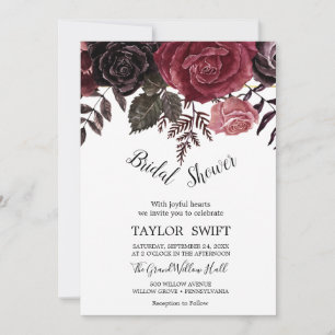 Invitation Couronne de Fleurs d'Automne Rose Gold pour Mariag