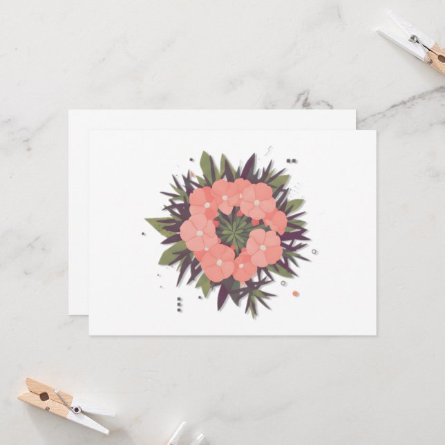 Invitation Couronne de fleurs de l'harmonie (Devant/Arrière en situation)