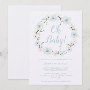 Invitation Couronne de fleurs de pommier élégante pour Baby S