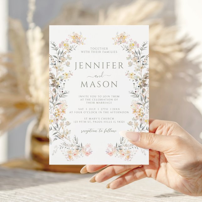 Invitation Couronne de fleurs de prairie automnale Boho Maria (Créateur téléchargé)