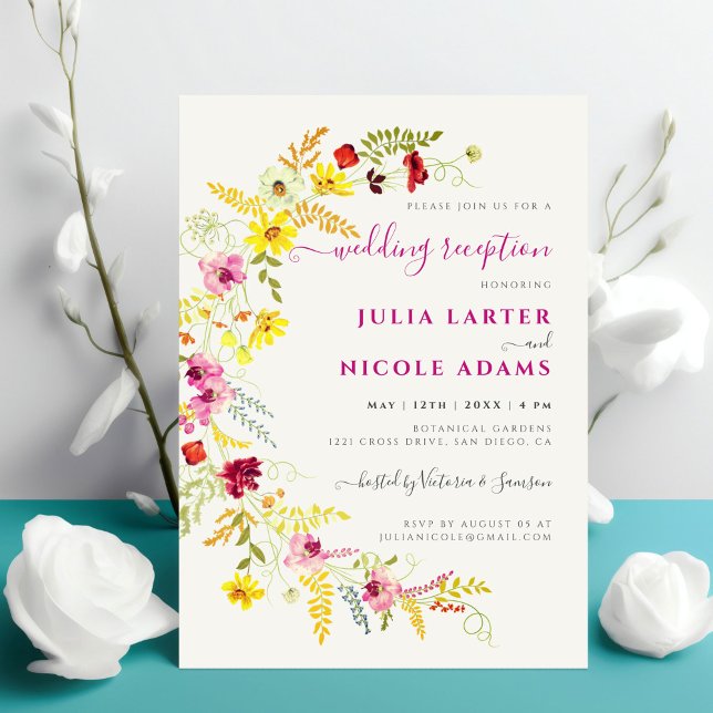 Invitation Couronne de fleurs d'orchidée sauvage violette pou (Créateur téléchargé)