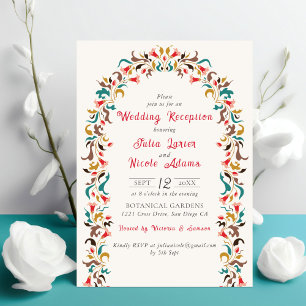 Invitation Couronne de fleurs élégante moderne pour réception