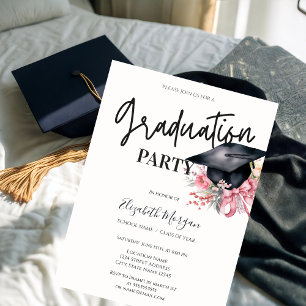 Invitation Couronne de fleurs pour photo de remise de diplôme