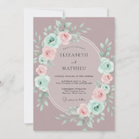 Couronne de fleurs romantique mauve pour mariage