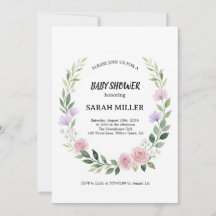 Couronne de fleurs sauvages à l'aquarelle pour Bab