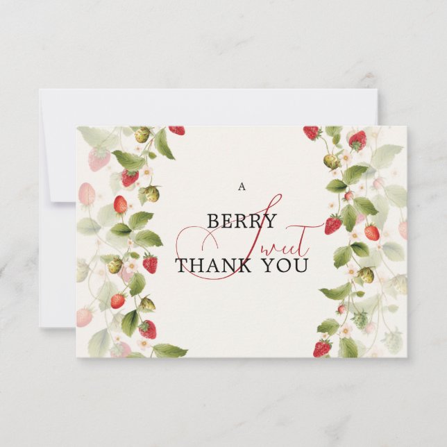 Invitation Couronne de fleurs sauvages de fraises douces roug (Devant)