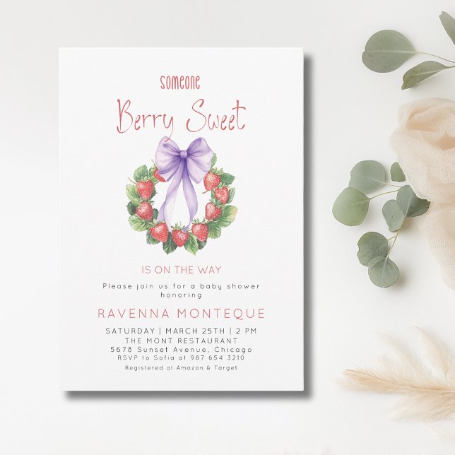 Invitation Couronne de fraises douce aux baies Baby Shower  (Créateur téléchargé)