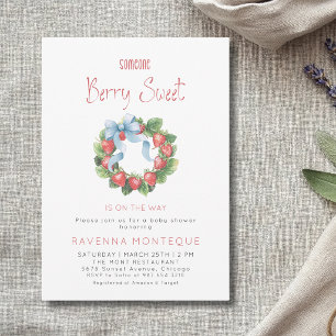 Invitation Couronne de fraises sucrées Baby Shower