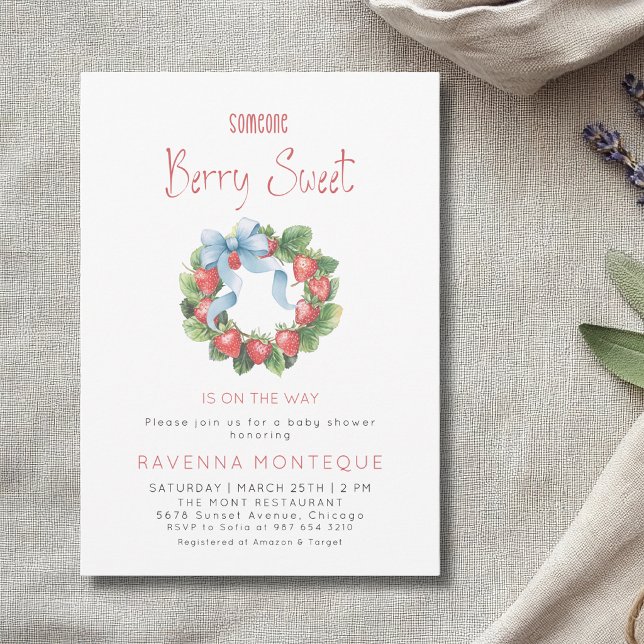Invitation Couronne de fraises sucrées Baby Shower  (Créateur téléchargé)