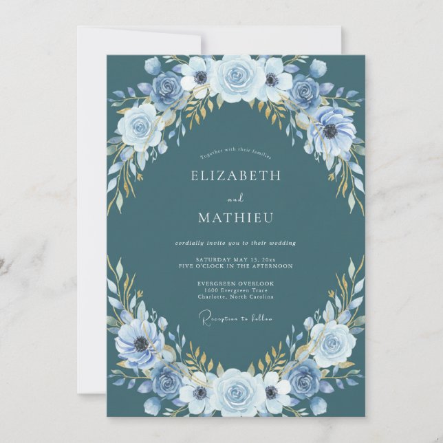 Invitation Couronne de glace en acier pour mariage (Devant)