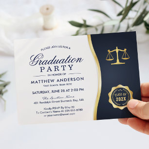 Invitation Couronne de Justice en Or Fête de Remise des Diplô