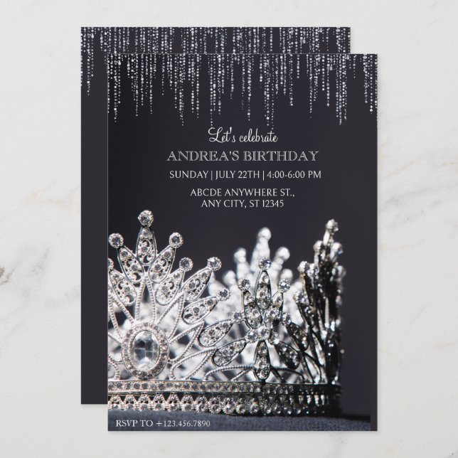 Invitation Couronne de la Reine  (Devant / Derrière)