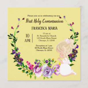 Invitation Couronne de la Sainte Communion * choisir la coule