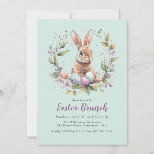 Invitation Couronne de lapin de printemps brunch de Pâques va