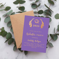 Couronne de laurier d'or violet 2025 Graduation Pa