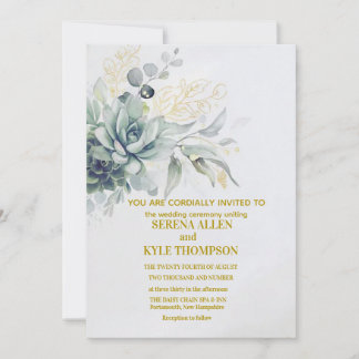 Invitation Couronne de laurier élégante Typographie Monogramm