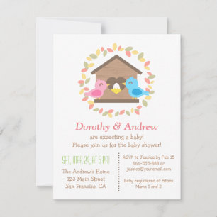 Invitation Couronne de Maisonnette d'Oiseau Mignonne pour Fêt
