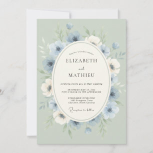 Invitation Couronne de mariage à l'anémone poussiéreuse
