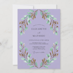 Invitation Couronne de mariage au feuillage de lilas