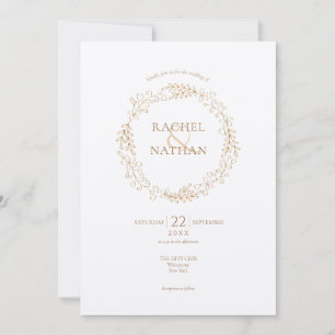 Invitation Couronne de mariage au laurier rustique