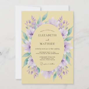 Invitation Couronne de mariage au lilas jaune