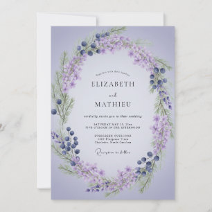 Invitation Couronne de Mariage aux Baies de Lavande