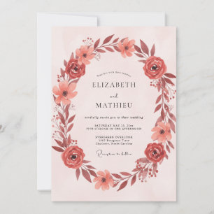 Invitation Couronne de mariage Copper Blush