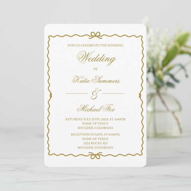 Invitation Couronne de mariage coquette   (Debout devant)