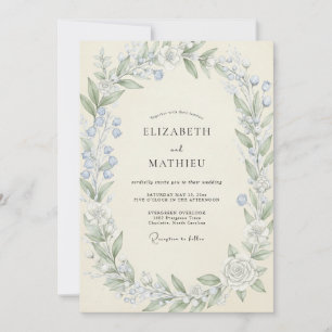 Invitation Couronne de mariage Cornflower Celadon