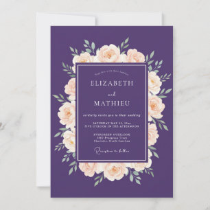 Invitation Couronne de mariage Crème de Prune