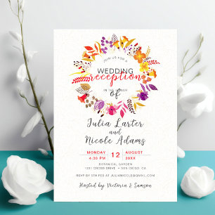 Invitation Couronne de mariage de réception de mariage de fle