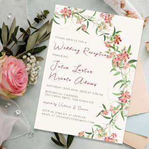 Invitation Couronne de mariage de réception de rose de fleur
