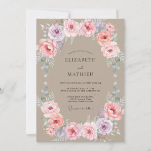 Invitation Couronne de mariage en améthyste de sable
