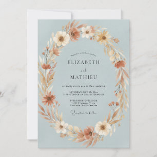 Invitation Couronne de mariage en ardoise d'argile