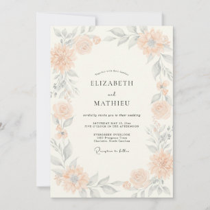 Invitation Couronne de mariage en ardoise et terre cuite douc
