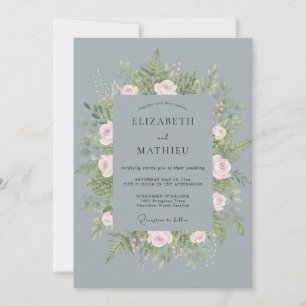 Invitation Couronne de mariage en cendres d'acier