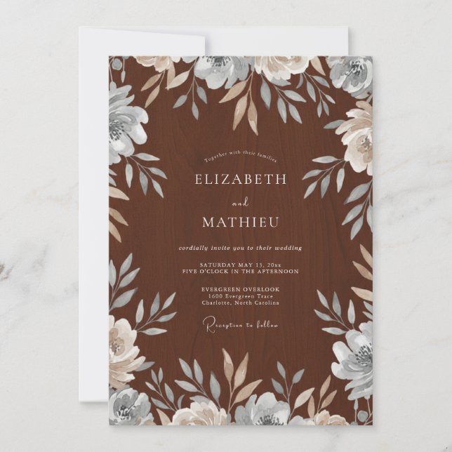 Invitation Couronne de mariage en crème de chocolat (Devant)