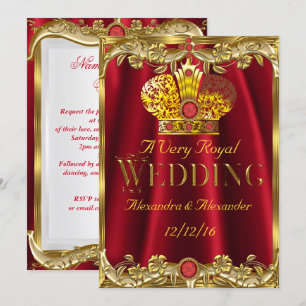 Invitation Couronne de mariage en or avec pierres précieuses 