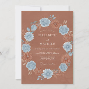 Invitation Couronne de mariage en terre cuite azur