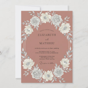 Invitation Couronne de mariage en terre cuite poussiéreuse