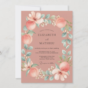 Invitation Couronne de mariage en terre cuite tendre et fleur