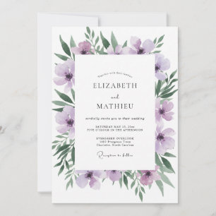 Invitation Couronne de mariage fantaisiste en améthyste