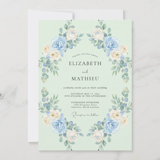 Invitation Couronne de mariage Fleur de mer (Devant)