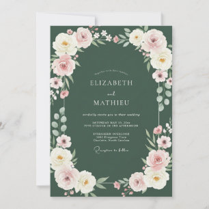 Invitation Couronne de mariage Forest Blush