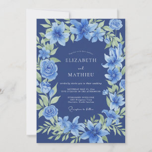 Invitation Couronne de mariage Indigo Lily
