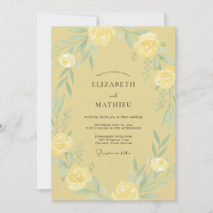 Invitation Couronne de mariage jaune beurre