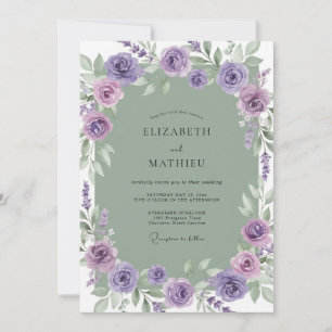 Invitation Couronne de mariage lilas améthyste