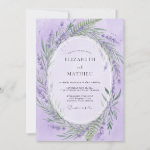 Invitation Couronne de mariage lilas atténuée