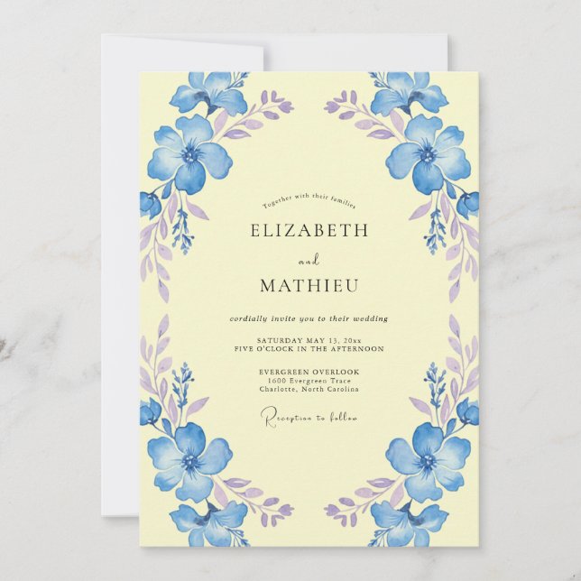 Invitation Couronne de mariage lilas barbeau (Devant)