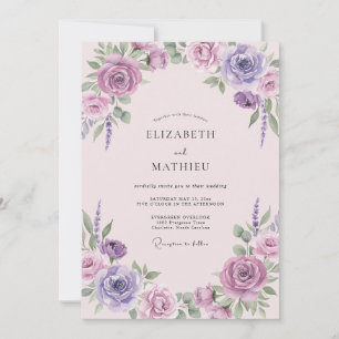 Invitation Couronne de mariage lilas lavande